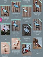 Oud antieke kerstballen ooievaar hert zwaan opaline melkglas, Ophalen of Verzenden, N, N, N