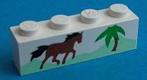 Lego Brick 1 x 4 with Horse Running and Palm Tree Pattern, Ophalen of Verzenden, Gebruikt, Losse stenen, Lego