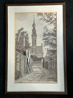 Zeeland Veerne pen tekening 35/52 cm, Antiek en Kunst, Ophalen of Verzenden