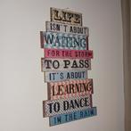 Grappig houten tekstbord, Ophalen, Gebruikt