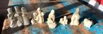 Kerststal beeldjes, keramiek, 6 stuks en 13 figuren, Ophalen of Verzenden