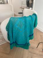 Handgemaakte Gehaakte Plaid Groen/Blauw, Ophalen of Verzenden, Zo goed als nieuw