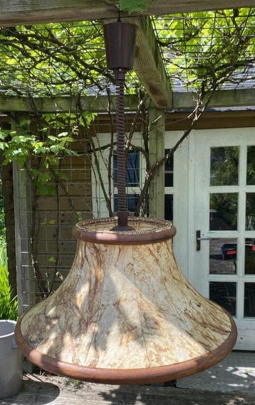 Leuke Leren Hanglamp - brocante landelijk vintage robust beschikbaar voor biedingen