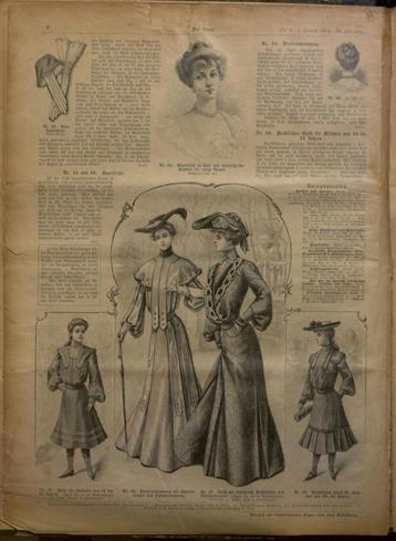 Modeprent uit Der Bazar - 1 januari 1904 - overdruk beschikbaar voor biedingen