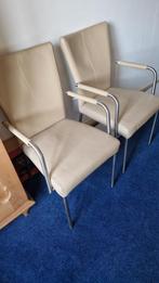 TE KOOP 4 Eetkamerstoelen (leer), Huis en Inrichting, Ophalen, Zie foto, Gebruikt, Overige kleuren