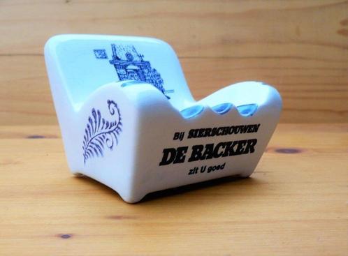 Asbak stoel fauteuil sierschouwen De Backer. Jaren 60, Verzamelen, Rookartikelen, Aanstekers en Luciferdoosjes, Gebruikt, Asbak