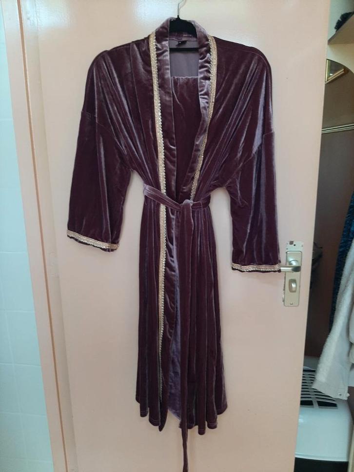Kimono Set - S/M, Kleding | Dames, Ondergoed en Lingerie, Nachtkleding, Paars, Ophalen of Verzenden