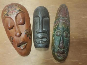 Afrikaanse Maskers (3 stuks) beschikbaar voor biedingen