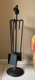 Haardset gietijzer - leuk met eekhoorn op standaard, Huis en Inrichting, Ophalen, Zo goed als nieuw