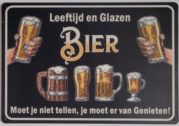 Leeftijd en glazen bier niet tellen reclamebord van metaal  beschikbaar voor biedingen