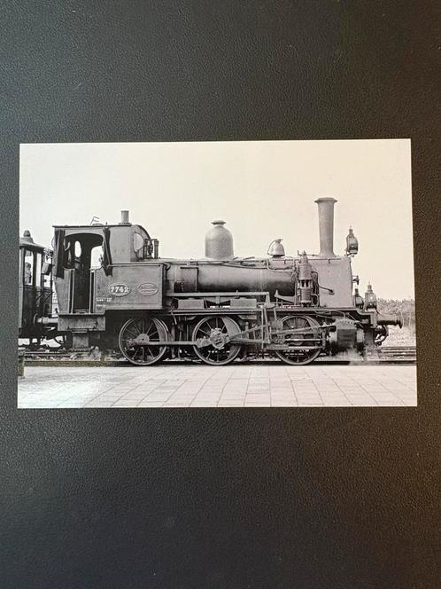 Foto stoomlocomotief NS 7742 te Bergen aan Zee (1955), Verzamelen, Spoorwegen en Tramwegen, Gebruikt, Trein, Ophalen of Verzenden