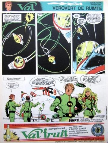 9 vintage reclames Val Fruit 1971 Kapitein Val stripverhaal beschikbaar voor biedingen