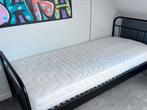 Zwart éénpersoons spijlenbed 90x200, Huis en Inrichting, Slaapkamer | Bedden, Ophalen, 90 cm, Eenpersoons, Zwart