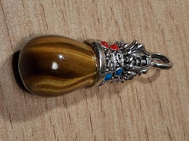 pendant Tigers Eye, Sieraden, Tassen en Uiterlijk, Kettinghangers, Nieuw, Steen of Mineraal, Zilver, Met edelsteen, Ophalen of Verzenden