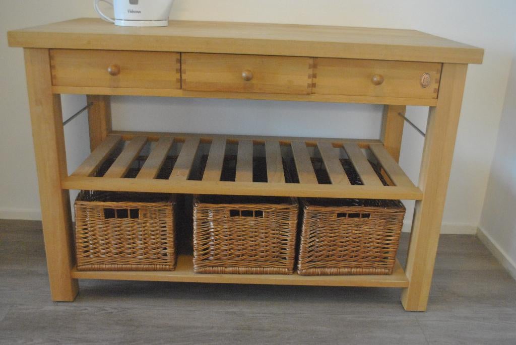 Keukenblok, Keukentafel met manden, Servus, Ophalen, Gebruikt, Minder dan 100 cm, 50 tot 75 cm