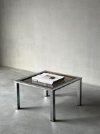 Vintage chroom bijzettafel / salontafel rookglas jaren 80, Huis en Inrichting, Ophalen, Zo goed als nieuw