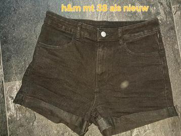 Zwarte korte broek H&M mt 38, als nieuw  beschikbaar voor biedingen