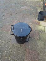 Zinken vuilnisbak Amsterdam, buitenkant zwart, Ophalen, Gebruikt, 40 liter of meer, Metaal