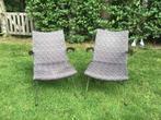 2 retro fauteuils van gebroeders de Wit model 3114, Gebruikt, Minder dan 75 cm, Ophalen of Verzenden, Stof