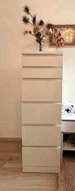 Ikea Malm ladekast wit 6 lades met spiegel, 5 laden of meer, Ophalen, Zo goed als nieuw, 25 tot 50 cm