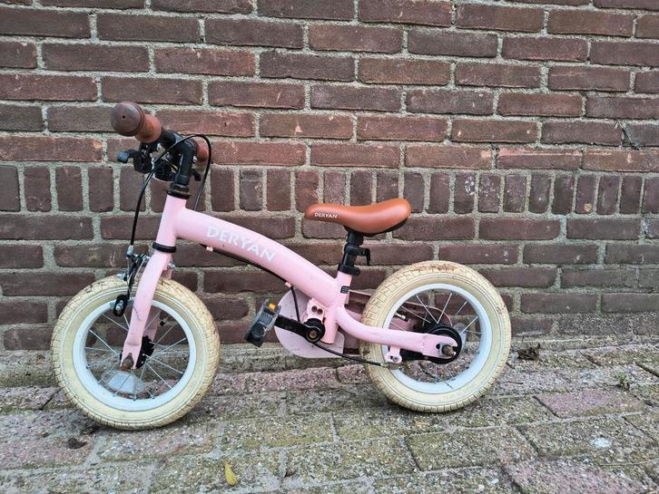 Deryan 12 inch kinderfiets 3 in 1!, Fietsen en Brommers, Fietsen | Kinderfietsjes, Zo goed als nieuw, Minder dan 16 inch, Zijwieltjes