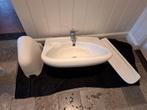 vintage/brocante wasbak porselein incl planchet en sifonkap, Doe-het-zelf en Verbouw, Sanitair, Ophalen, Gebruikt, Wastafel