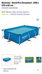 Bestway zwembad 2,59x 1,70., Tuin en Terras, Zwembaden, Ophalen, Minder dan 80 cm, Zo goed als nieuw, 200 tot 400 cm