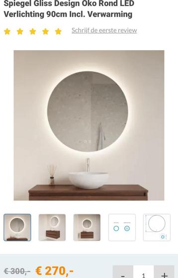 Gliss Design Oko 90 cm badkamerspiegel met verl. en verw. beschikbaar voor biedingen