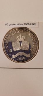 Zilveren 50 Gulden 1980 UNC, Koningin Beatrix, Zilver, Ophalen of Verzenden, Losse munt