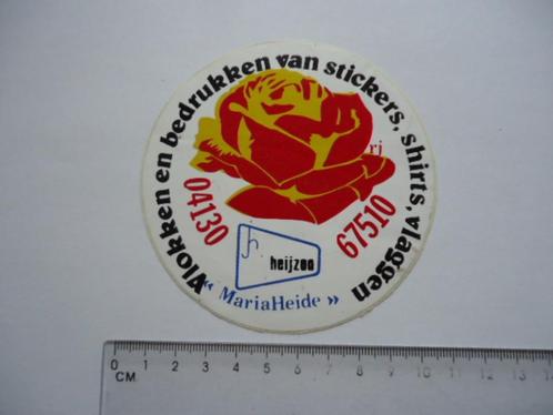 sticker oud Mariaheide brabant nb heijzoo drukkerij retro ro, Verzamelen, Stickers, Zo goed als nieuw, Bedrijf of Vereniging, Verzenden