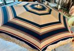 Vintage retro grote gestreepte parasol decoratie kwastjes, Tuin en Terras, Parasols, Gebruikt, Kantelbaar, Stokparasol, 2 tot 3 meter
