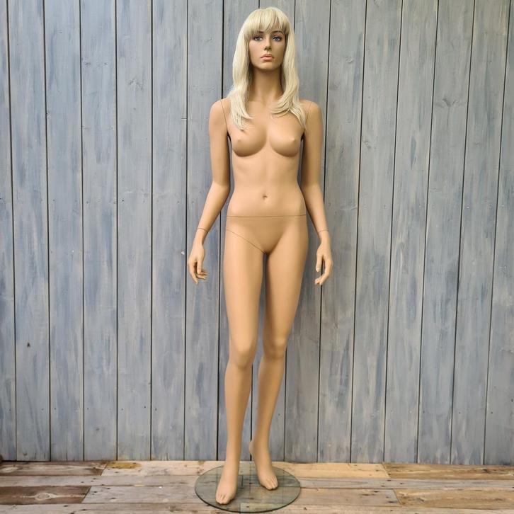 etalagepop dame Hans Boodt mannequins met blonde pruik, Hobby en Vrije tijd, Naaien en Fournituren, Zo goed als nieuw, Paspop