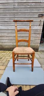 Houten stoel met rieten zitting, Ophalen, Riet of Rotan, Gebruikt, Bruin
