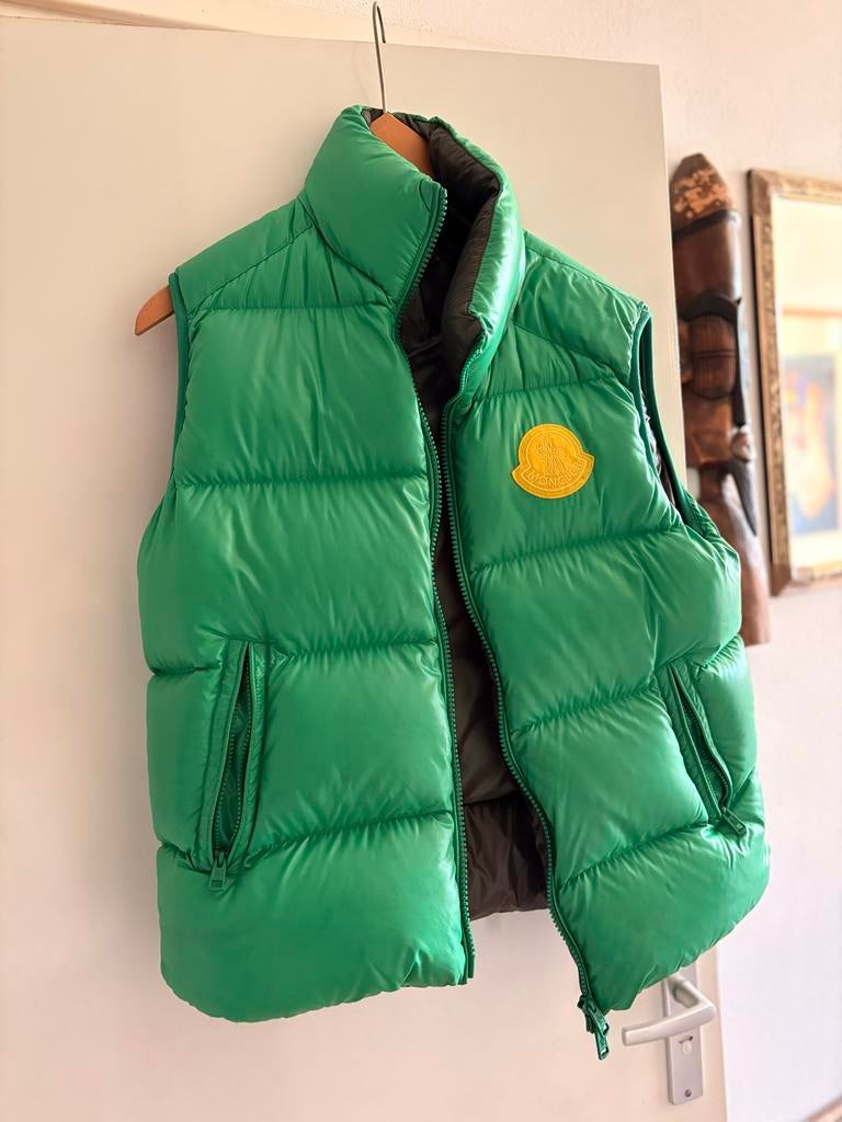 Originele Moncler bodywarmer voor heren - Groen, Kleding | Heren, Bodywarmers, Ophalen of Verzenden, Zo goed als nieuw, Maat 48/50 (M)