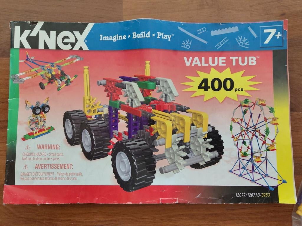 K'nex Value Tub - ca. 400 stuks met handleiding, Ophalen of Verzenden, Gebruikt