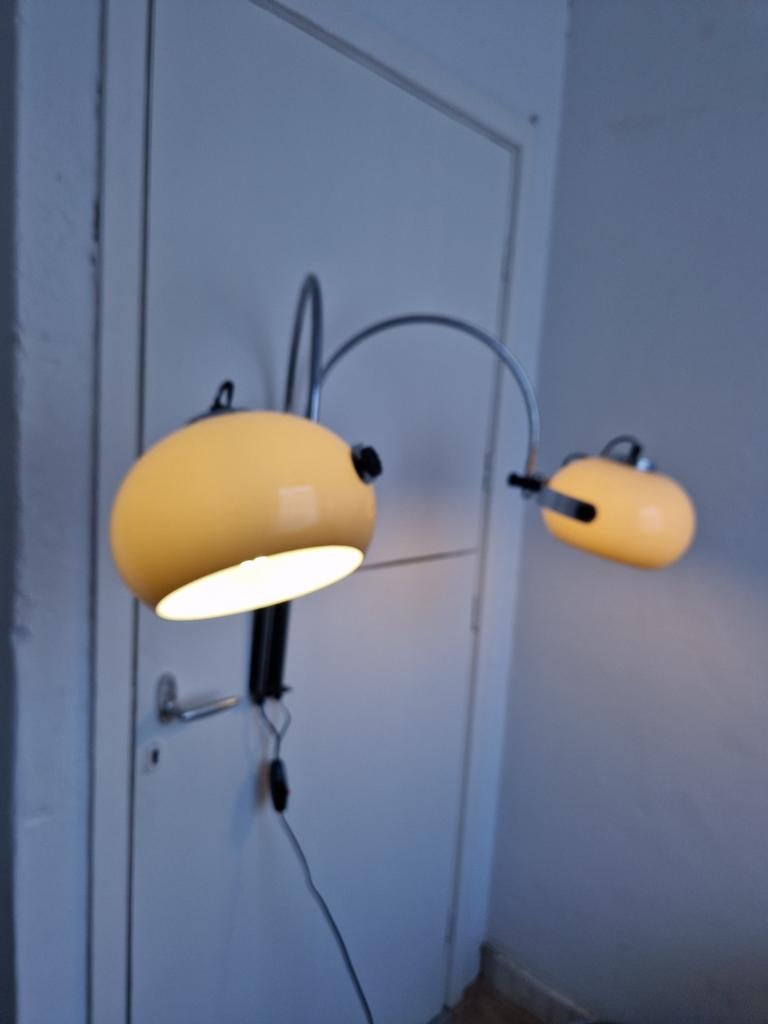 Vintage Dijkstra mushroom wandlamp 2 bogen chroom, Ophalen of Verzenden