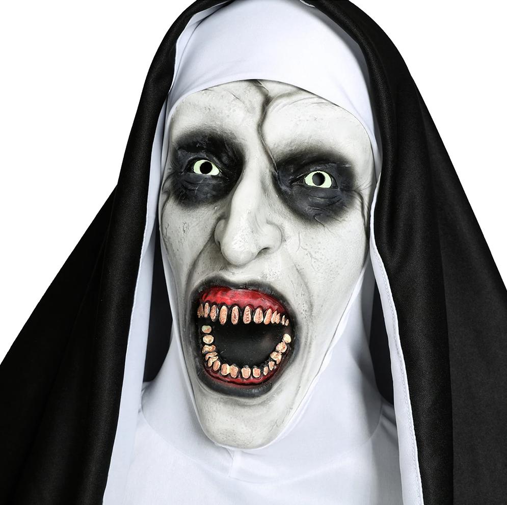 The Nun Masker Horror Non Halloween Carnaval Latex, Verzenden, Nieuw, Feestartikel, Halloween of Griezel