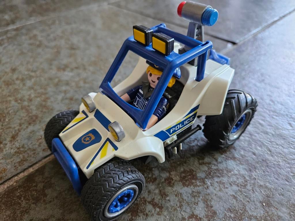 Playmobil Politie Buggy met Agent en Boef - Gebruikt, Ophalen of Verzenden, Gebruikt, Complete set