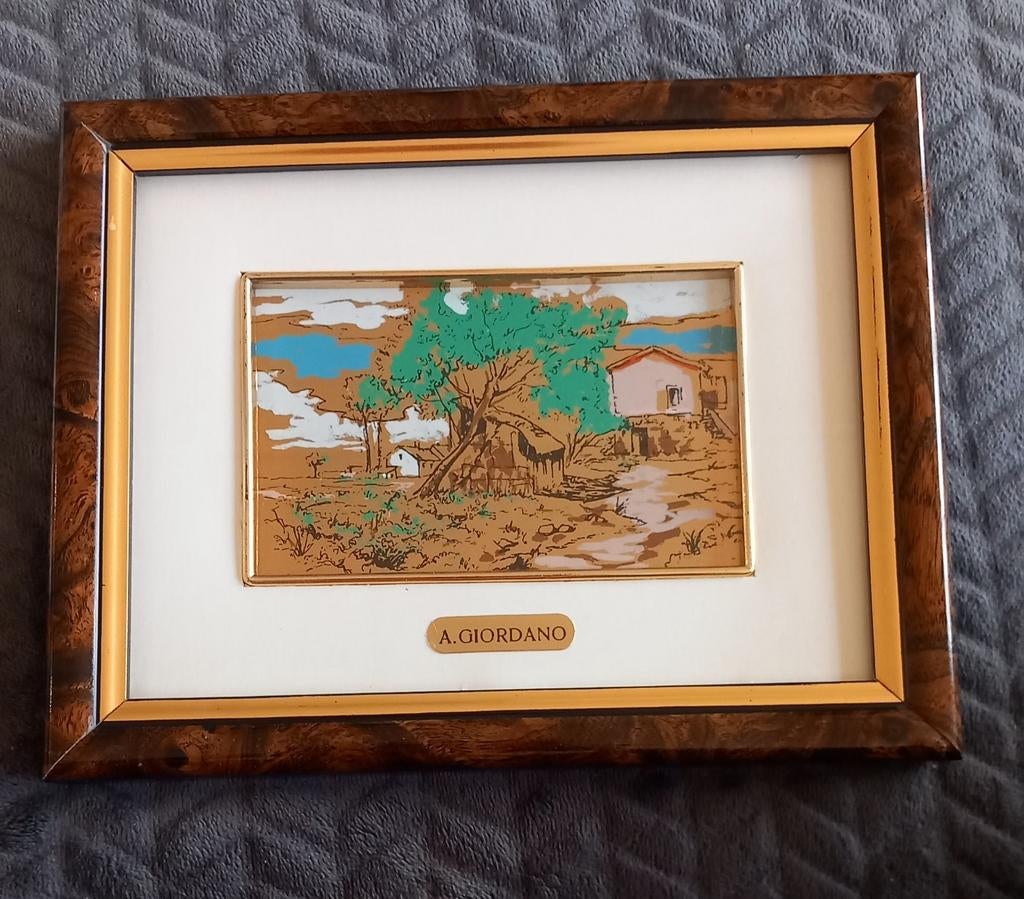 Olieverfschilderij Antonio Giordano Wortelhout Italië, Antiek en Kunst, Ophalen of Verzenden