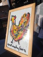 PRACHTIGE ORIGINELE ANTON HEYBOER KIP INCL LIJST EN GLAS, Ophalen of Verzenden