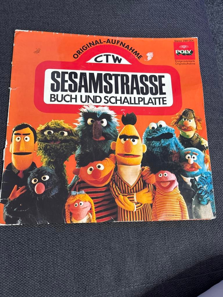 Sesamstraat Boek en Schallplatte - Vintage LP, Ophalen of Verzenden, Gebruikt, Verhaal of Sprookje, 3 tot 5 jaar