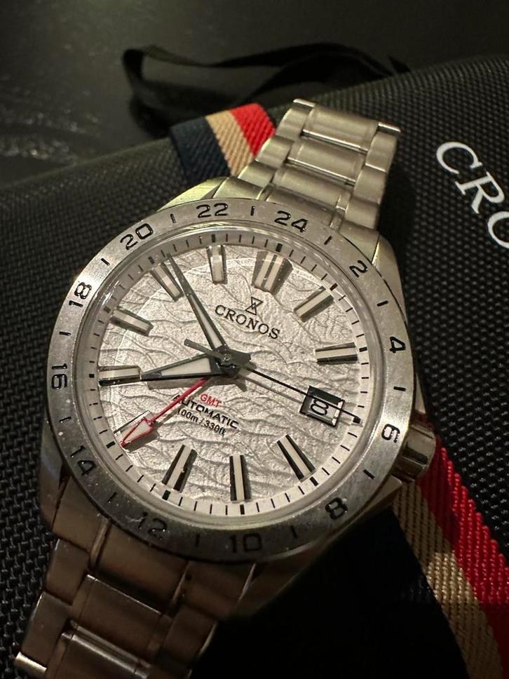 Cronos L6029M GMT, Sieraden, Tassen en Uiterlijk, Horloges | Heren, Zo goed als nieuw, Zakhorloge, Overige merken, Staal, Staal