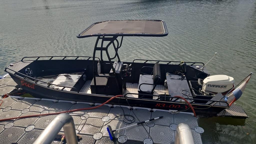 Alujohn 650 Aluminium Consoleboot 130pk uniek!!, Watersport en Boten, Gebruikt, 6 meter of meer, Aluminium, Ophalen