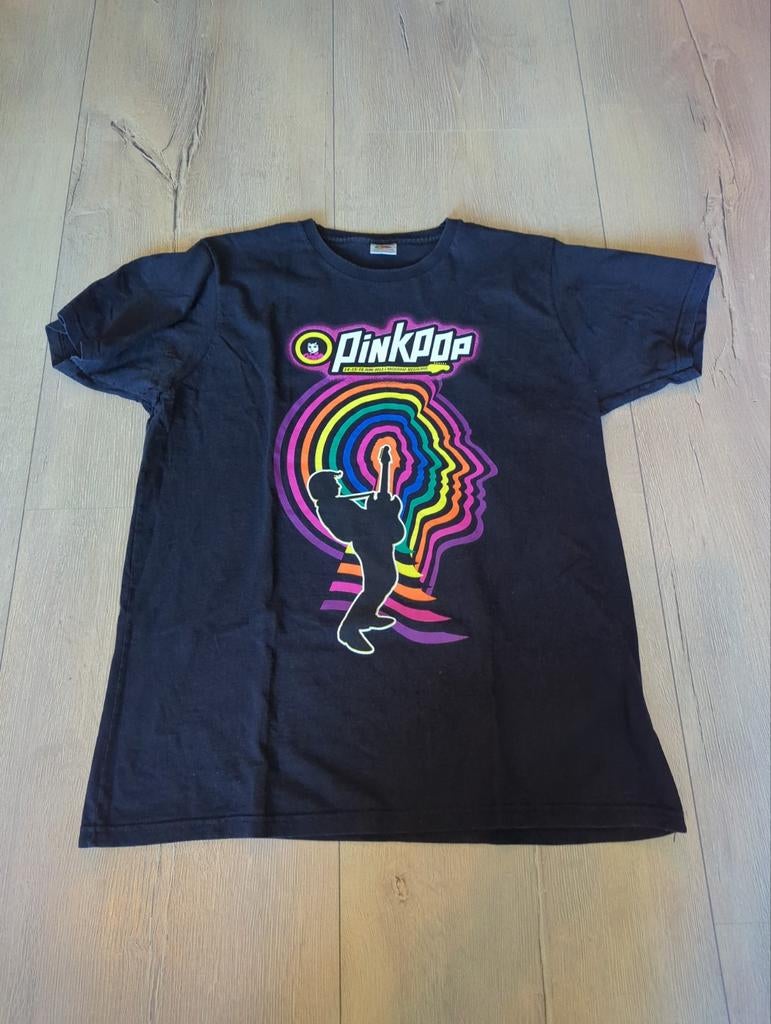Pinkpop 2013 T-Shirt - Line Up Achterkant, Verzenden, Zwart, Maat 46/48 (XL) of groter, Fruit of the loom