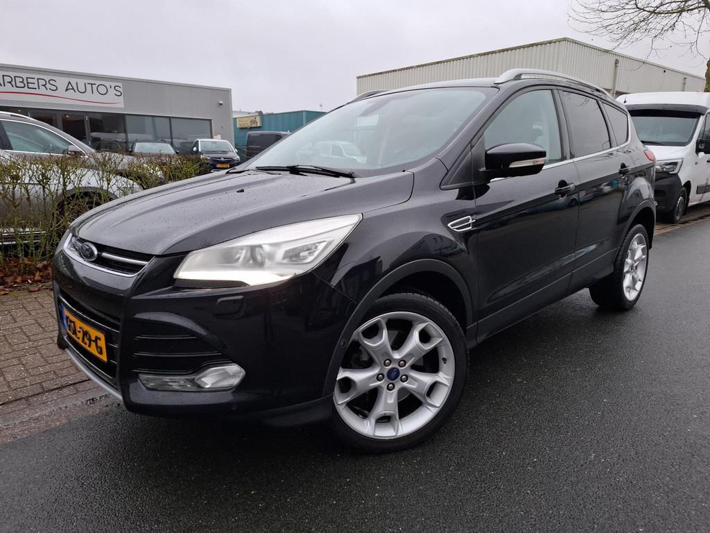 Ford KUGA 1.6 Titanium Plus 4WD CLIMA/CRUISE/NAVI/19INCH!, Auto's, Ford, Gebruikt, Zwart, 4 cilinders, Leder en Stof