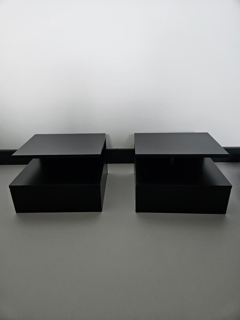 2x Zwevende Nachtkastje Zoey Zwart, Ophalen, Hout, Minder dan 45 cm, Minder dan 55 cm