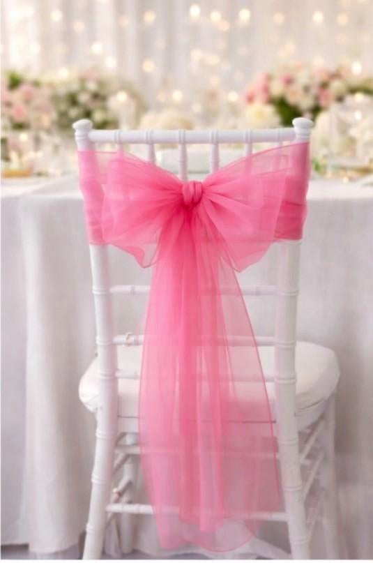 Bruiloft stoelstrikken fuchsia – set van 2 stuks | nieuw, Ophalen of Verzenden, Nieuw, Versiering, Geboorte of Huwelijk