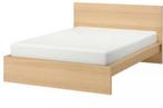 Malm bed IKEA, Wit, Tweepersoons, Zo goed als nieuw, Hout