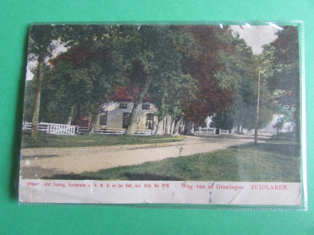 Zuidlaren - Weg vanaf Groningen 1910, Ophalen of Verzenden, Voor 1920, Gelopen, Drenthe