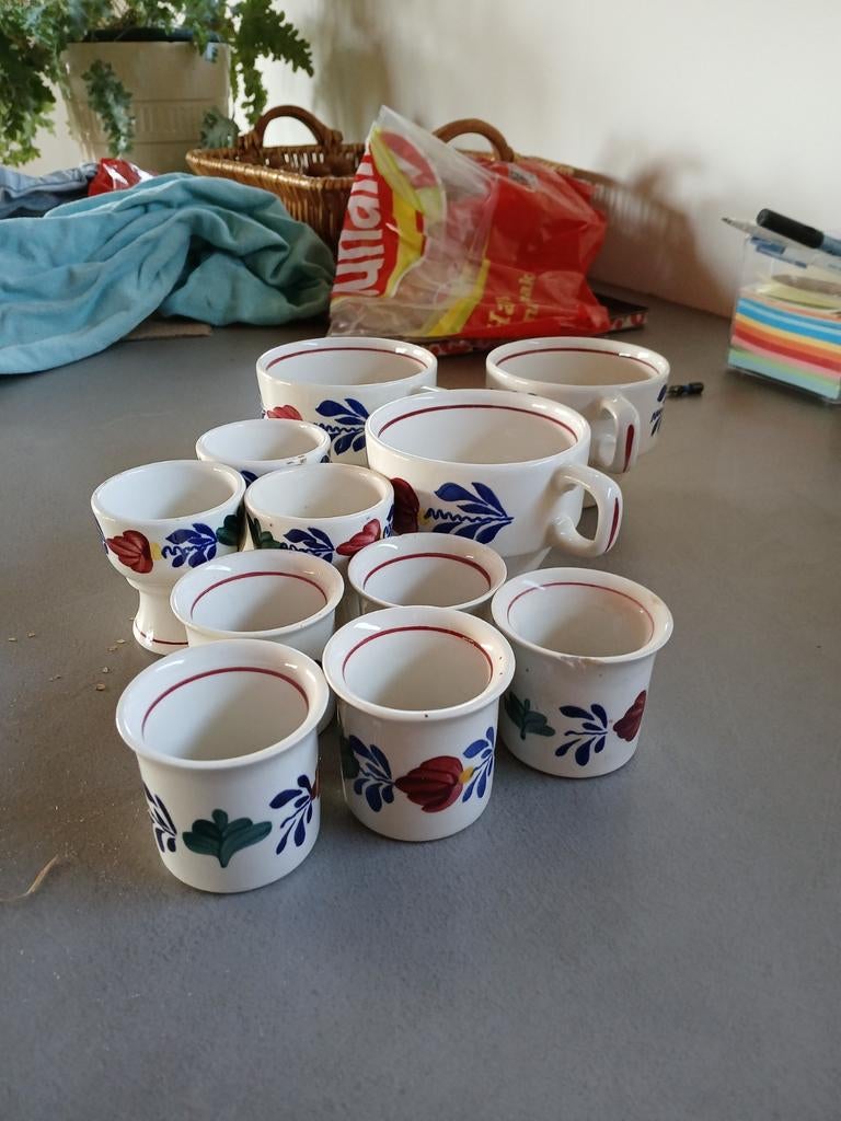 Boerenbont kopjes en eierdopjes, Ophalen of Verzenden